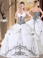 Captivating Sleeveless Embroidery and Pick Ups Lace Up Quinceanera Gowns