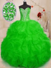 Captivating Floor Length Ball Gowns Sleeveless Green Quinceanera Gowns Lace Up