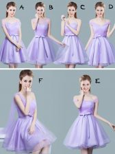 Artistic Straps Cap Sleeves Tulle Dama Dress for Quinceanera Ruching and Bowknot Zipper
