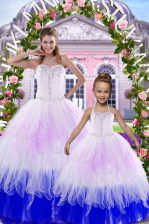  Sleeveless Lace Up Floor Length Beading Quinceanera Dress
