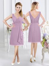 Dynamic Sleeveless Zipper Knee Length Ruching Vestidos de Damas