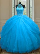  Sleeveless Lace Up Floor Length Beading Sweet 16 Dresses