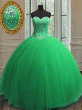  Sequins Floor Length Quinceanera Dress Sweetheart Sleeveless Lace Up