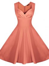  Sweetheart Sleeveless Zipper Prom Dresses Peach Satin