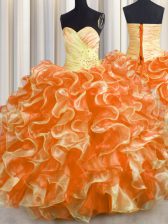 Fabulous Multi-color Sleeveless Organza Lace Up Vestidos de Quinceanera for Military Ball and Sweet 16 and Quinceanera