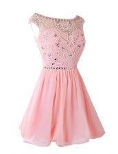 Fashion Chiffon Sleeveless Knee Length Evening Dress and Sashes ribbons