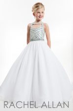 Adorable Scoop Sleeveless Chiffon Flower Girl Dress Beading Zipper
