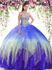  Sleeveless Lace Up Floor Length Beading Vestidos de Quinceanera