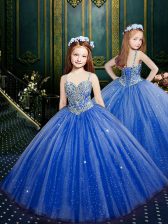  Organza Sleeveless Floor Length Child Pageant Dress and Beading and Sequins