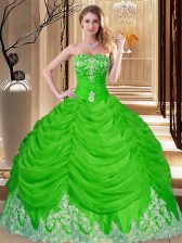  Sweetheart Sleeveless Quince Ball Gowns Floor Length Lace and Appliques Tulle