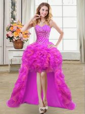  Purple Prom Dresses Prom and Party with Beading and Ruffles Sweetheart Sleeveless Lace Up