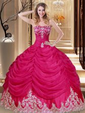  Sweetheart Sleeveless Tulle Sweet 16 Dresses Appliques and Embroidery and Pick Ups Lace Up