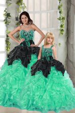  Floor Length Apple Green Quinceanera Dress Sweetheart Sleeveless Lace Up