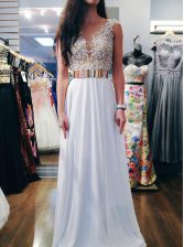 Beauteous Sleeveless Beading Backless Prom Party Dress