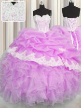  Pick Ups Floor Length Lilac Quinceanera Dresses Sweetheart Sleeveless Lace Up