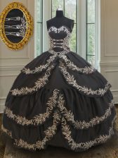 Admirable Sleeveless Embroidery and Ruffled Layers Lace Up Sweet 16 Dress
