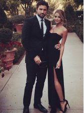 Hot Sale Sleeveless Chiffon Floor Length Zipper Evening Dress in Black with Ruching