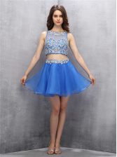  Scoop Sleeveless Beading Zipper Evening Dress