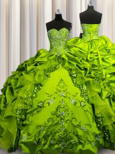Modern Sleeveless Beading and Embroidery and Ruffles and Sequins and Pick Ups Lace Up Sweet 16 Dress