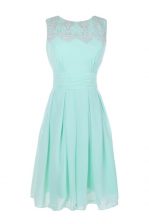 Sumptuous Apple Green Bateau Zipper Belt Prom Dresses Sleeveless
