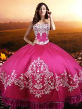 Luxury Sweetheart Sleeveless Taffeta Quinceanera Dress Beading and Embroidery Lace Up