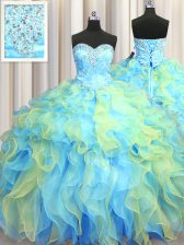  Floor Length Ball Gowns Sleeveless Multi-color Sweet 16 Quinceanera Dress Lace Up