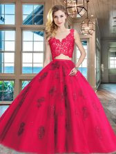  Sleeveless Lace and Appliques Zipper Vestidos de Quinceanera