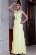  Scoop Cap Sleeves Beading and Hand Made Flower Zipper Prom Gown