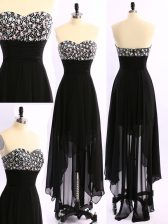 Lovely Chiffon Sleeveless Asymmetrical and Beading