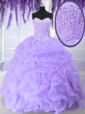  Sleeveless Beading and Ruffles Lace Up Sweet 16 Dresses