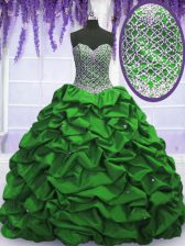 Gorgeous Strapless Lace Up Beading and Sequins and Pick Ups 15th Birthday Dress Sleeveless