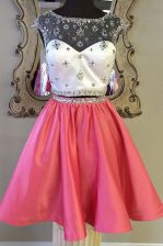  Elastic Woven Satin Cap Sleeves Mini Length and Sashes ribbons