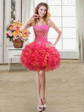 Exquisite Mini Length Ball Gowns Sleeveless Multi-color Prom Evening Gown Lace Up