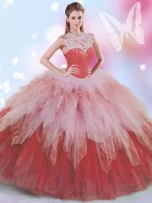 Sweet Multi-color Zipper Vestidos de Quinceanera Beading and Ruffles Sleeveless Floor Length
