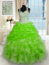 Clearance Sleeveless Zipper Floor Length Beading Sweet 16 Quinceanera Dress