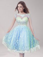 Classical Scoop Sleeveless Lace Beading Backless