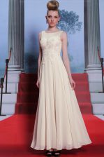  White Scoop Side Zipper Beading and Appliques Homecoming Dress Sleeveless