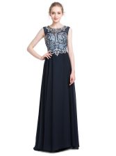 New Style With Train Black Homecoming Dress Scoop Sleeveless Brush Train Zipper