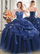  Sweetheart Sleeveless Organza Quinceanera Dresses Beading and Pick Ups Lace Up