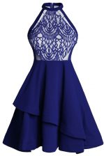  Sleeveless Zipper Knee Length Ruffled Layers Prom Evening Gown