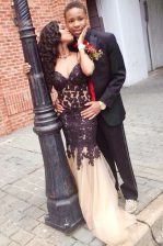  Mermaid Sleeveless Lace Lace Up Prom Gown