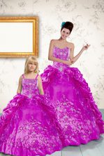  Pick Ups Ball Gowns Quinceanera Dresses Purple Strapless Taffeta Sleeveless Floor Length Lace Up