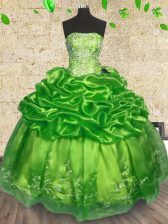  Floor Length Lace Up Sweet 16 Dress for Military Ball and Sweet 16 and Quinceanera with Beading and Embroidery