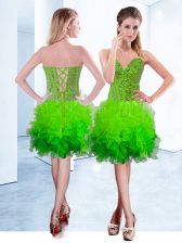Sophisticated Knee Length Prom Gown Sweetheart Sleeveless Lace Up