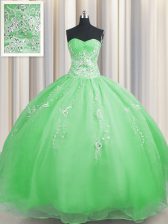  Zipper Up Sleeveless Beading and Appliques Floor Length Sweet 16 Dresses