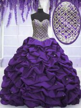 Best Sleeveless Lace Up Floor Length Beading and Sequins and Pick Ups Sweet 16 Dress