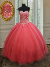 Sweet Sweetheart Sleeveless Lace Up Sweet 16 Dress Pink Organza