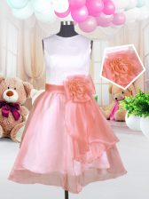  Scoop Sleeveless Organza Kids Pageant Dress Hand Made Flower Zipper