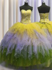 Top Selling Visible Boning Floor Length Ball Gowns Sleeveless Multi-color Ball Gown Prom Dress Lace Up