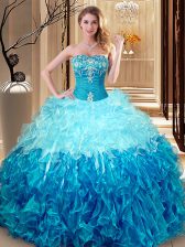  Ball Gowns Ball Gown Prom Dress Multi-color Sweetheart Organza Sleeveless Floor Length Lace Up